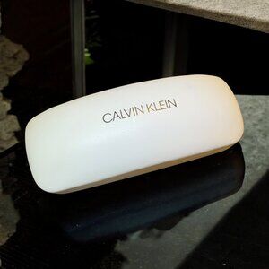 Calvin Klein White Hard Shell Eyeglasses Case